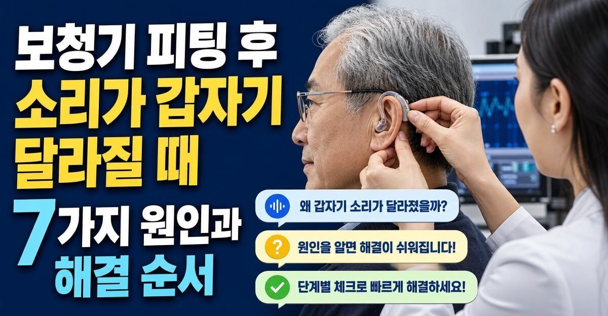 보청기 피팅 후 소리가 갑자기 달라질 때 7가지 원인과 해결 순서