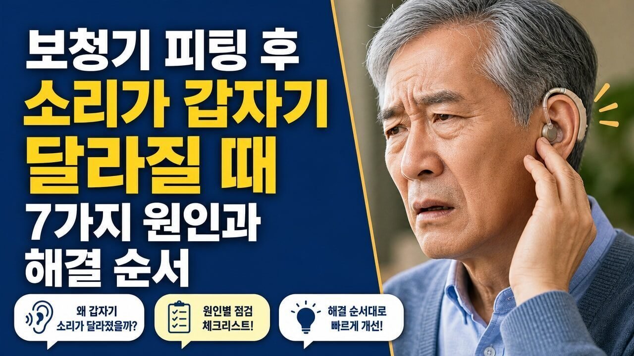 보청기 피팅 후 소리가 갑자기 달라질 때 7가지 원인과 해결 순서