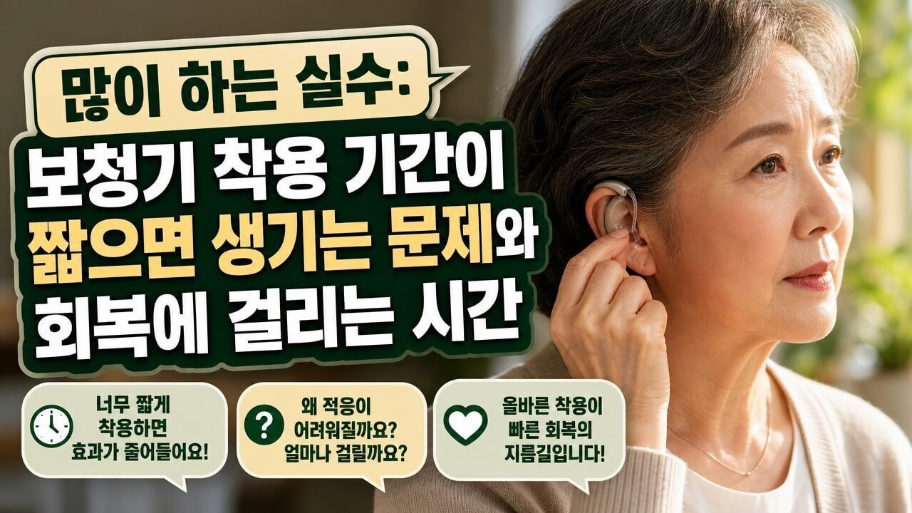 많이 하는 실수: 보청기 착용 기간이 짧으면 생기는 문제와 회복에 걸리는 시간